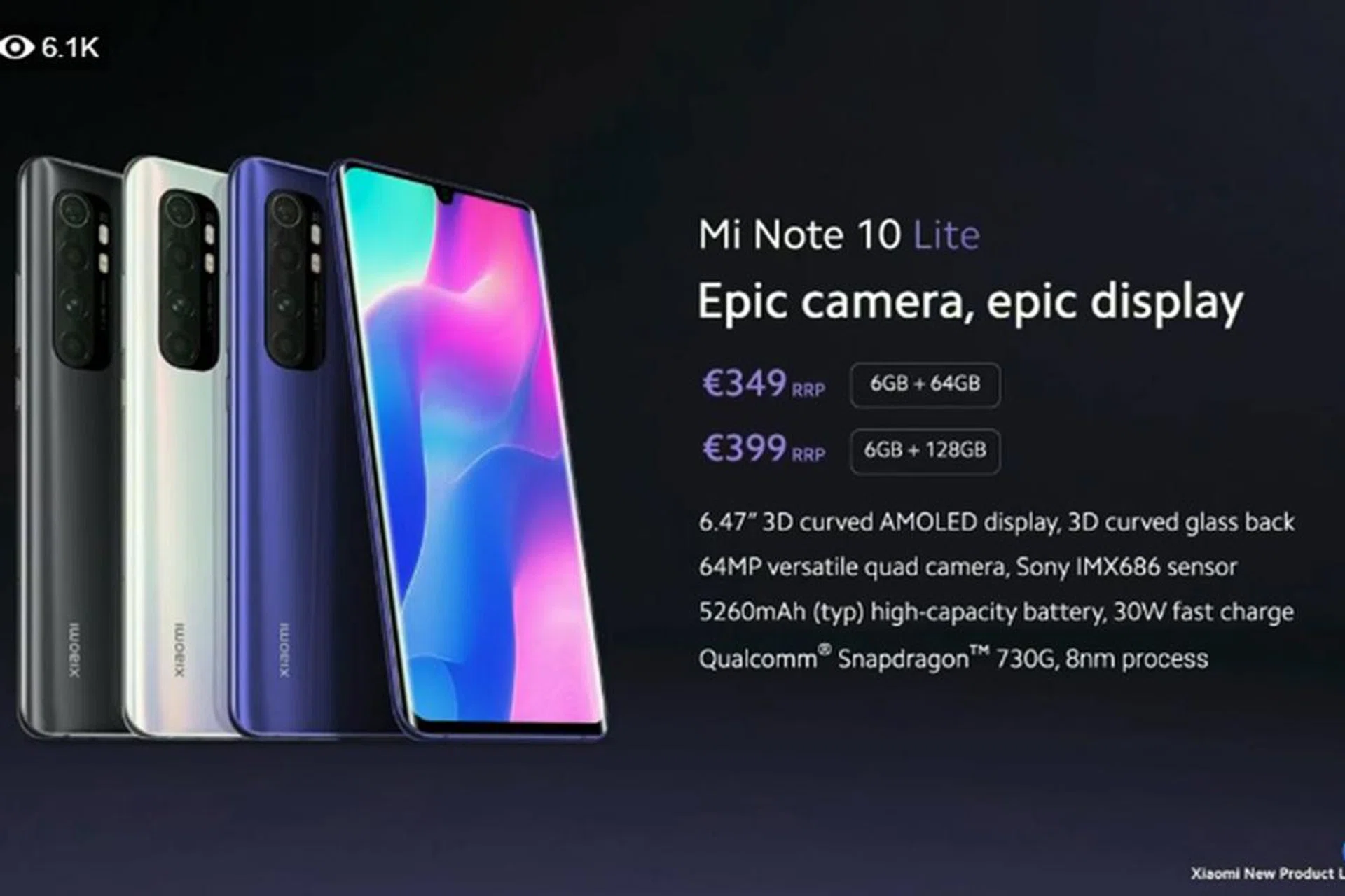 Xiaomi Mi Note 10 Lite.