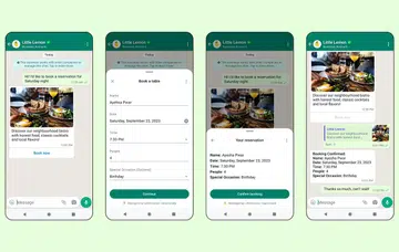 An example of how Flows work on WhatsApp, for both users and businesses.