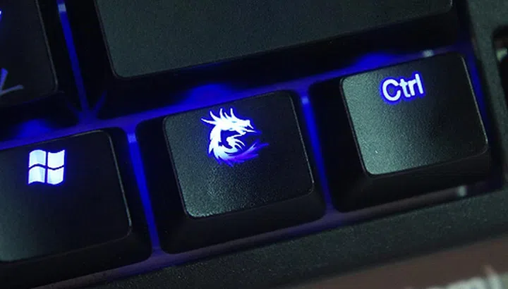 The keyboard can be identified by the special dragon motif on what should be the FN key.