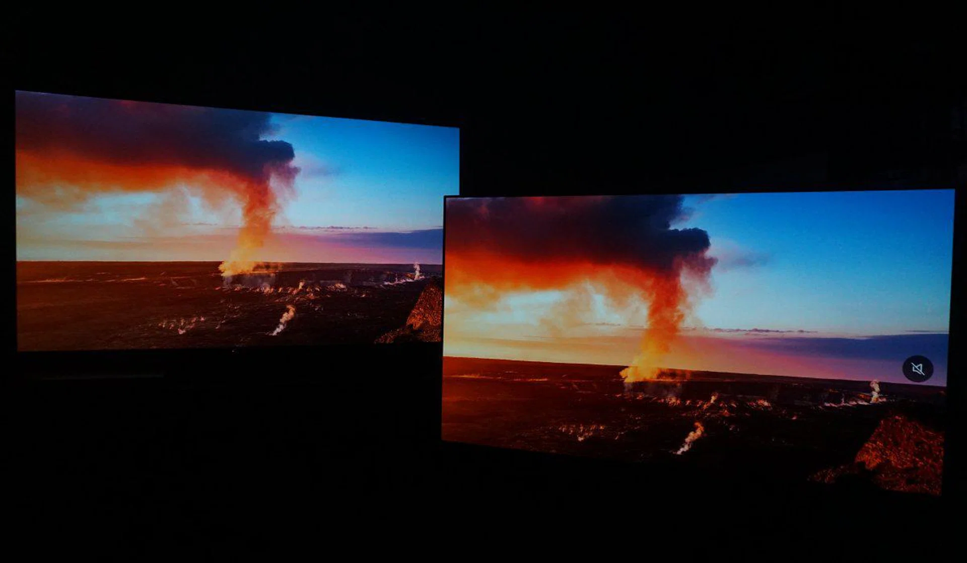 Here's a snap from the same Dolby Vision clip at a different timestamp. On the left, we have the Sony A90J. On the right, we have the LG G1.