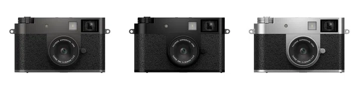 The Fujifilm X Half comes in three colourways. From left to right: Charcoal Silver, Black, Silver.