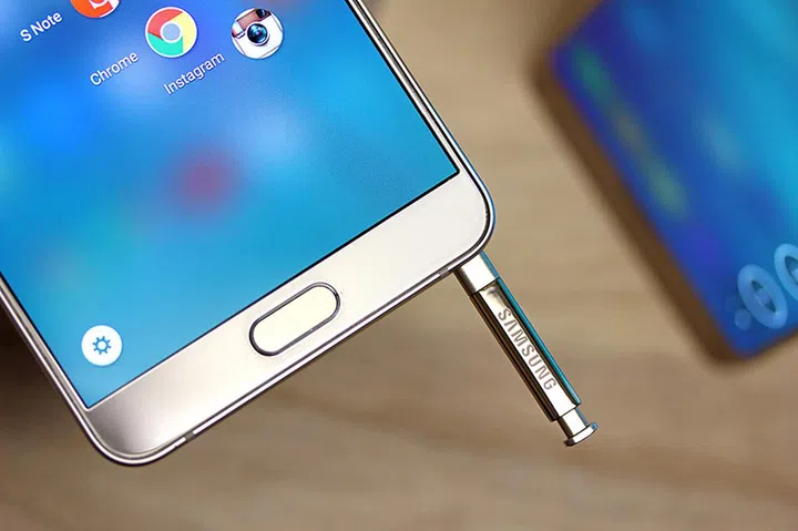 The Samsung Galaxy Note 5 with its S Pen.