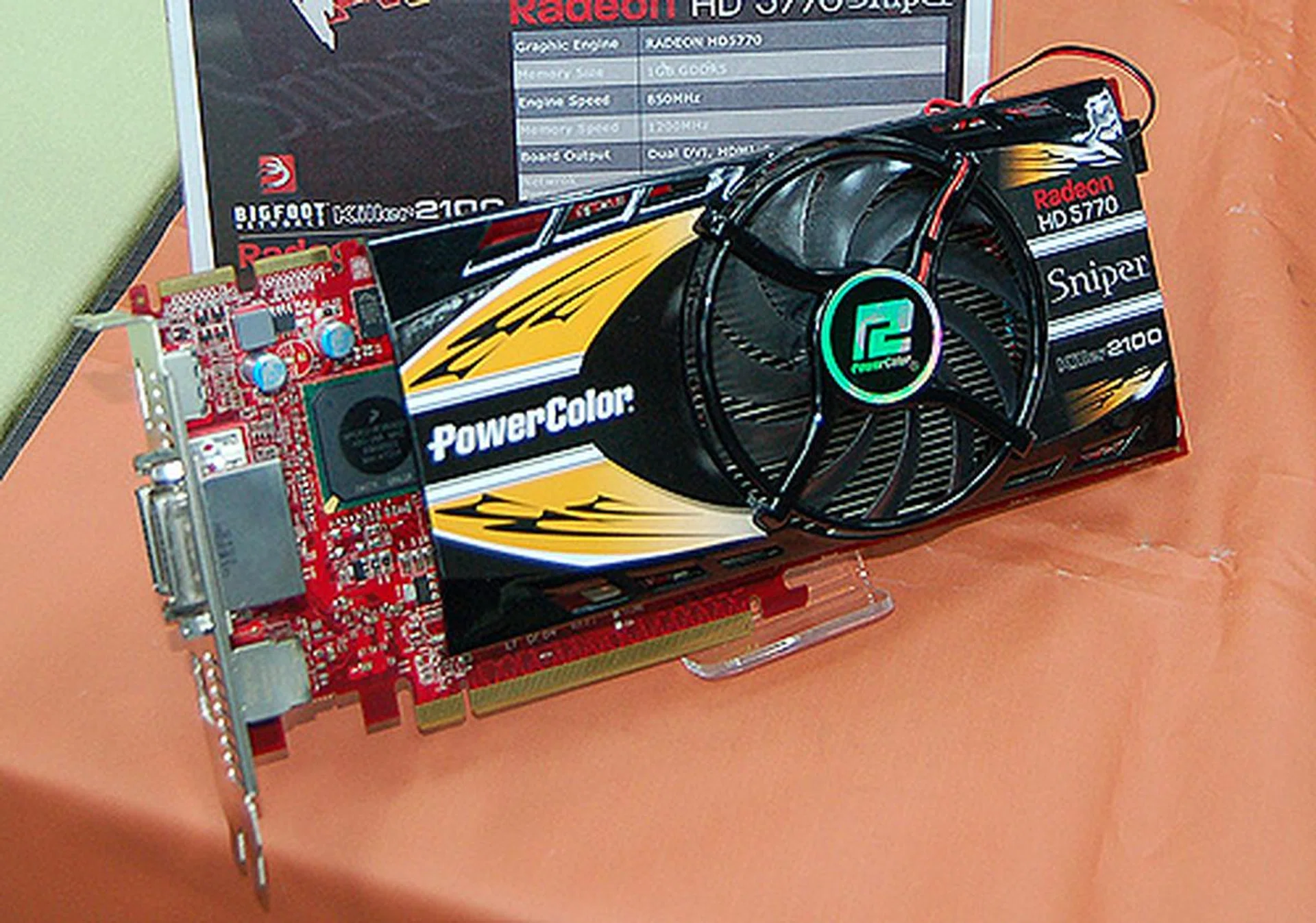 Another interesting card we saw was the Radeon HD 5770 Sniper. A graphics card that combines a network card into one.