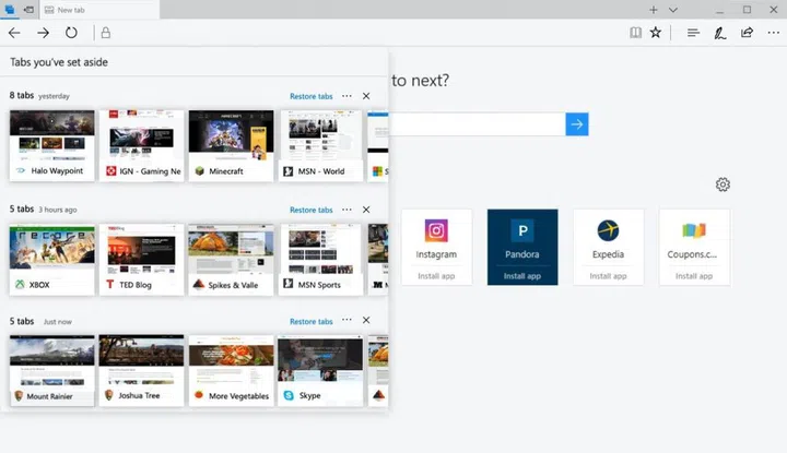 You can also set a group of tabs aside to get a fresh start.