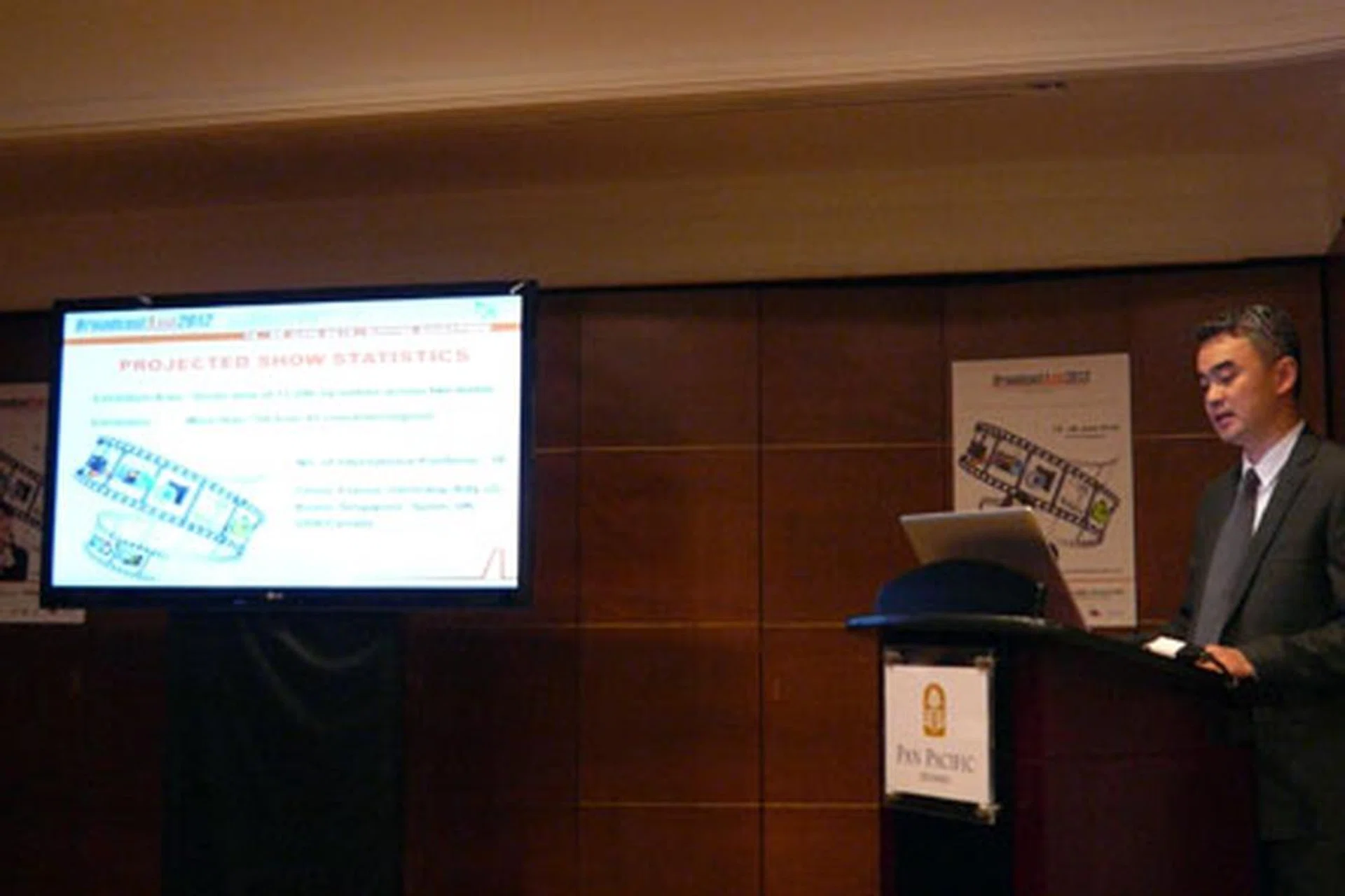 Mr Calvin Koh, Senior Project Manager of BroadcastAsia, giving the audience an overview on event highlights and technological trends to be covered during BroadcastAsia 2012. 