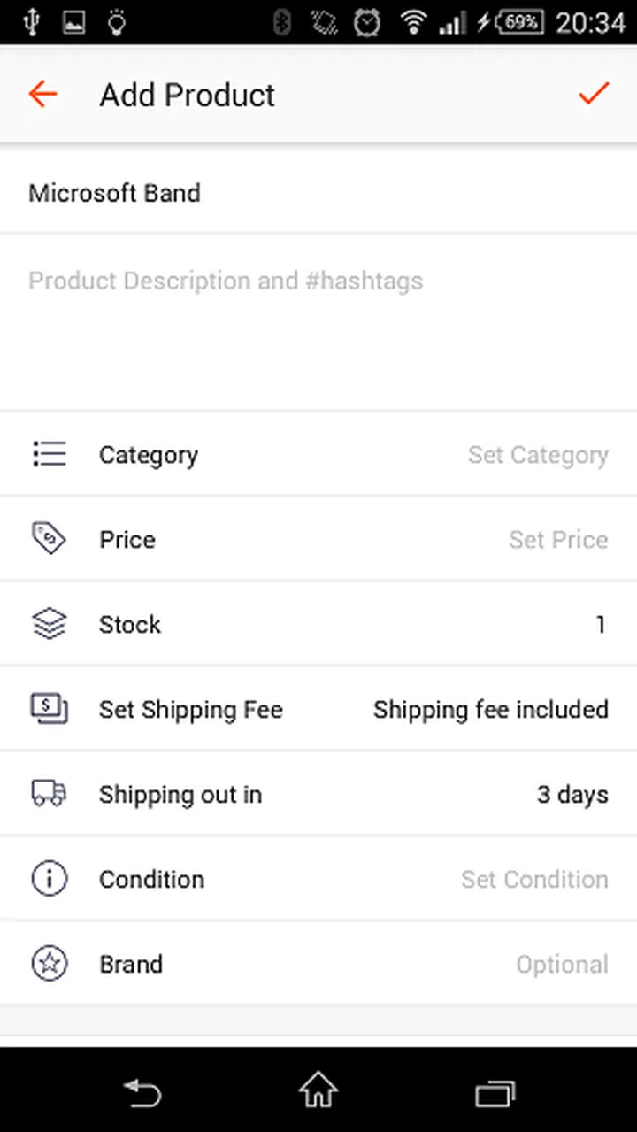 Step 3 is to list more details, add hashtags in the description and set your sale options.