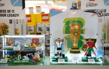 Some of the upcoming sets on display at LEGO Football Fest.