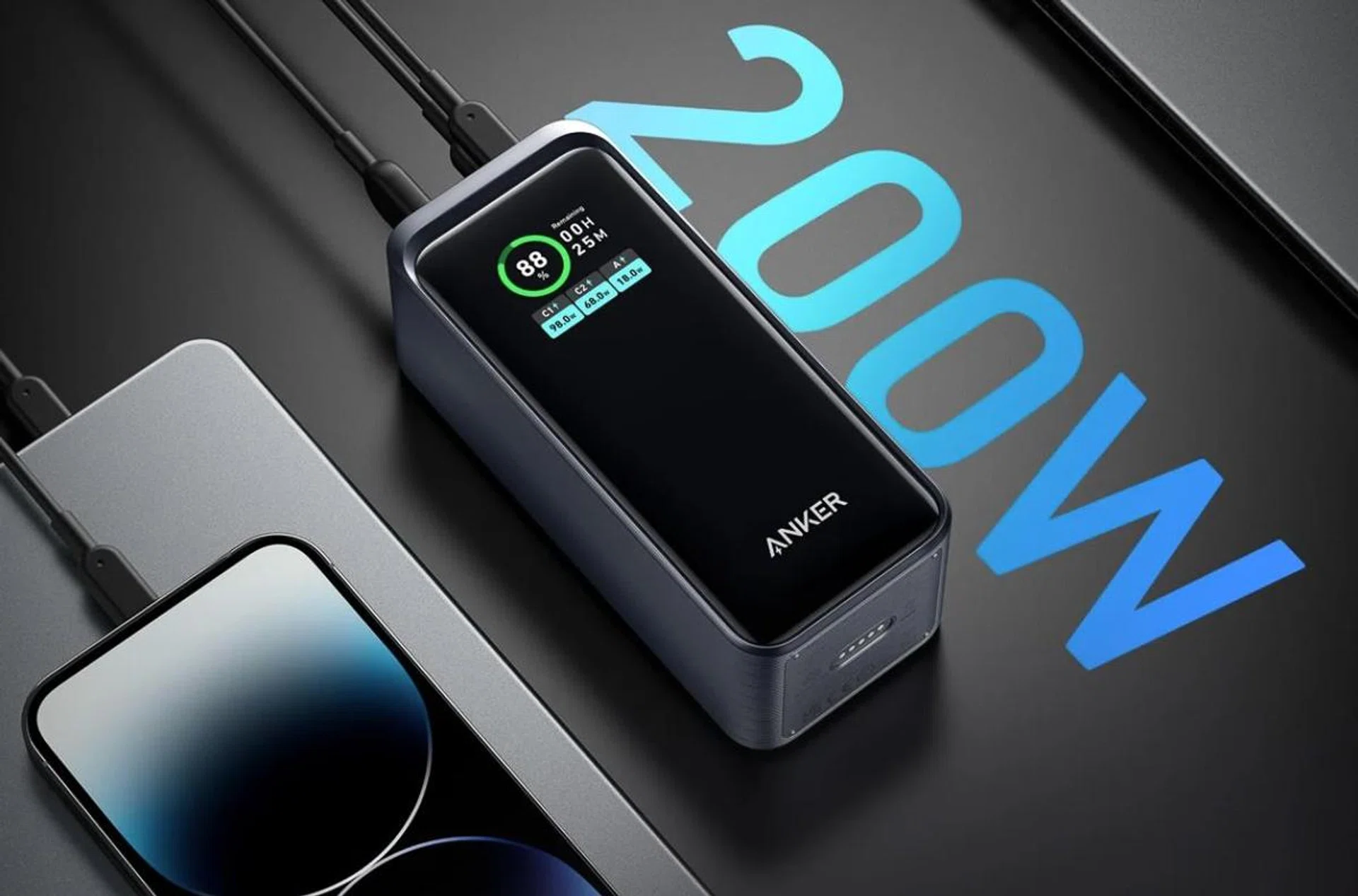 Anker Prime 20,000mAh GaN Power Bank (200W).