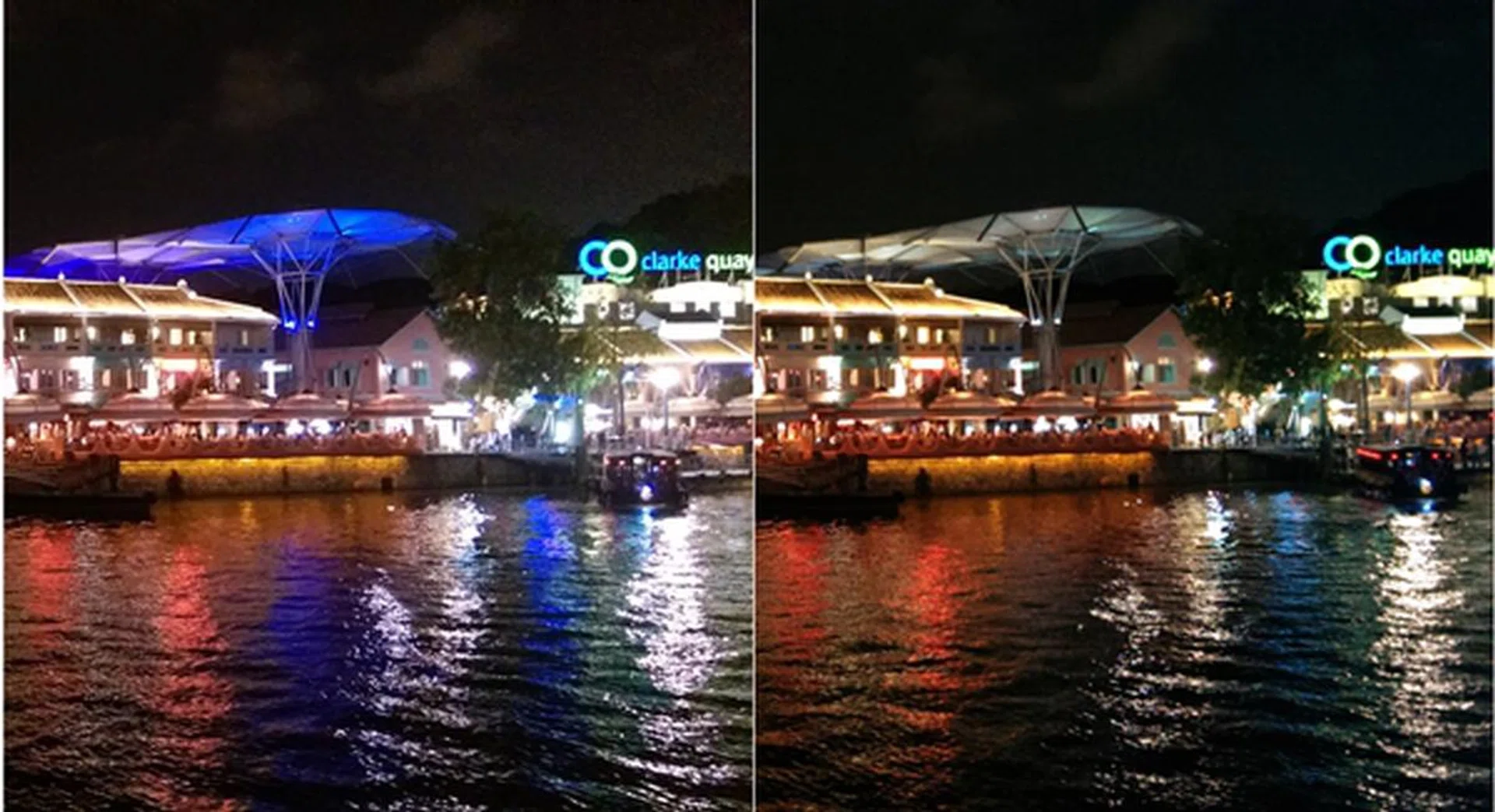 Left: HTC One (M8). Right: HTC One (2013). <br>. Another night shot comparison. You can see that the photo taken by the One (M8) is slightly overexposed.