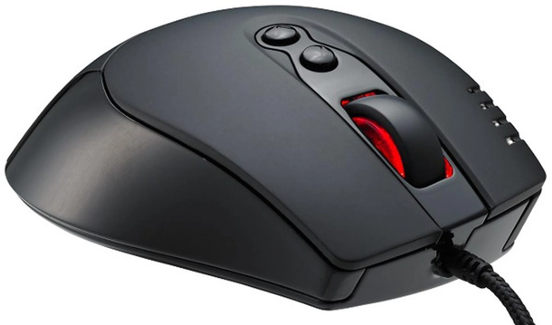 Besides housing 8 programmable buttons, it also comes equipped with the regular features a proper gaming mouse would own: backlighting, on-the-fly DPI buttons, onboard memory, and a braided cable.