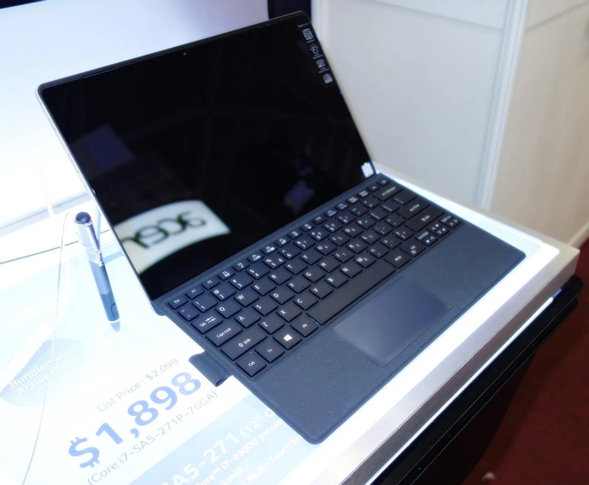 The Acer Switch Alpha 2-in-1 convertible notebook features a 12-inch, 10-point touchscreen display, with a resolution of 2,160 x 1,440 pixels. Its marquee feature is the Acer LiquidLoop cooling technology that does away with active cooling fans. The device is powered by an Intel “Skylake” Core i7-6500U mobile CPU, coupled with 8GB of DDR3 RAM, and a 512GB SSD. There’s a single USB 3.1 Gen 1, Type-C reversible port that will allow connectivity of up to 5Gbps for supported devices. The Acer Switch Alpha weighs about 1.2kg (with keyboard), and boasts of a battery life of up to 8 hours! This version of the Switch Alpha is priced at $1,898.
