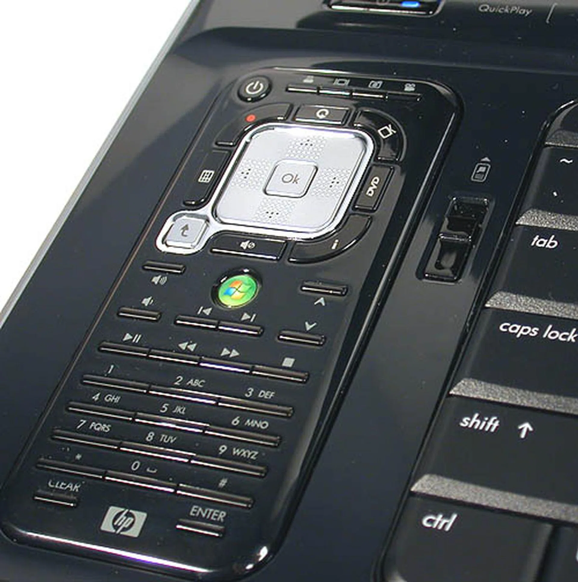 A remote dock for the small fancy remote control. It is still usable without popping it out from its cradle.