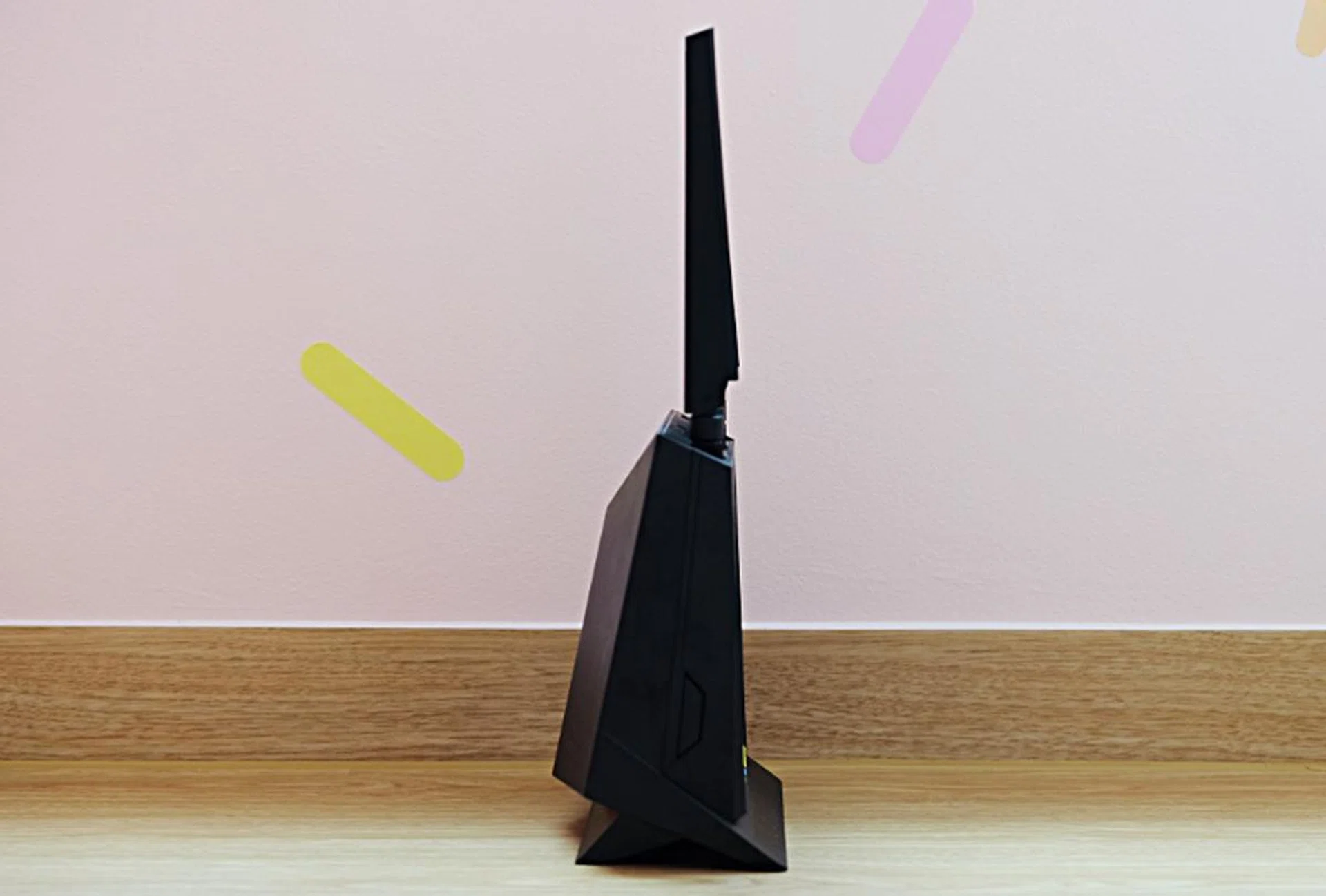 The RT-AX86U has a small footprint but it's very tall.