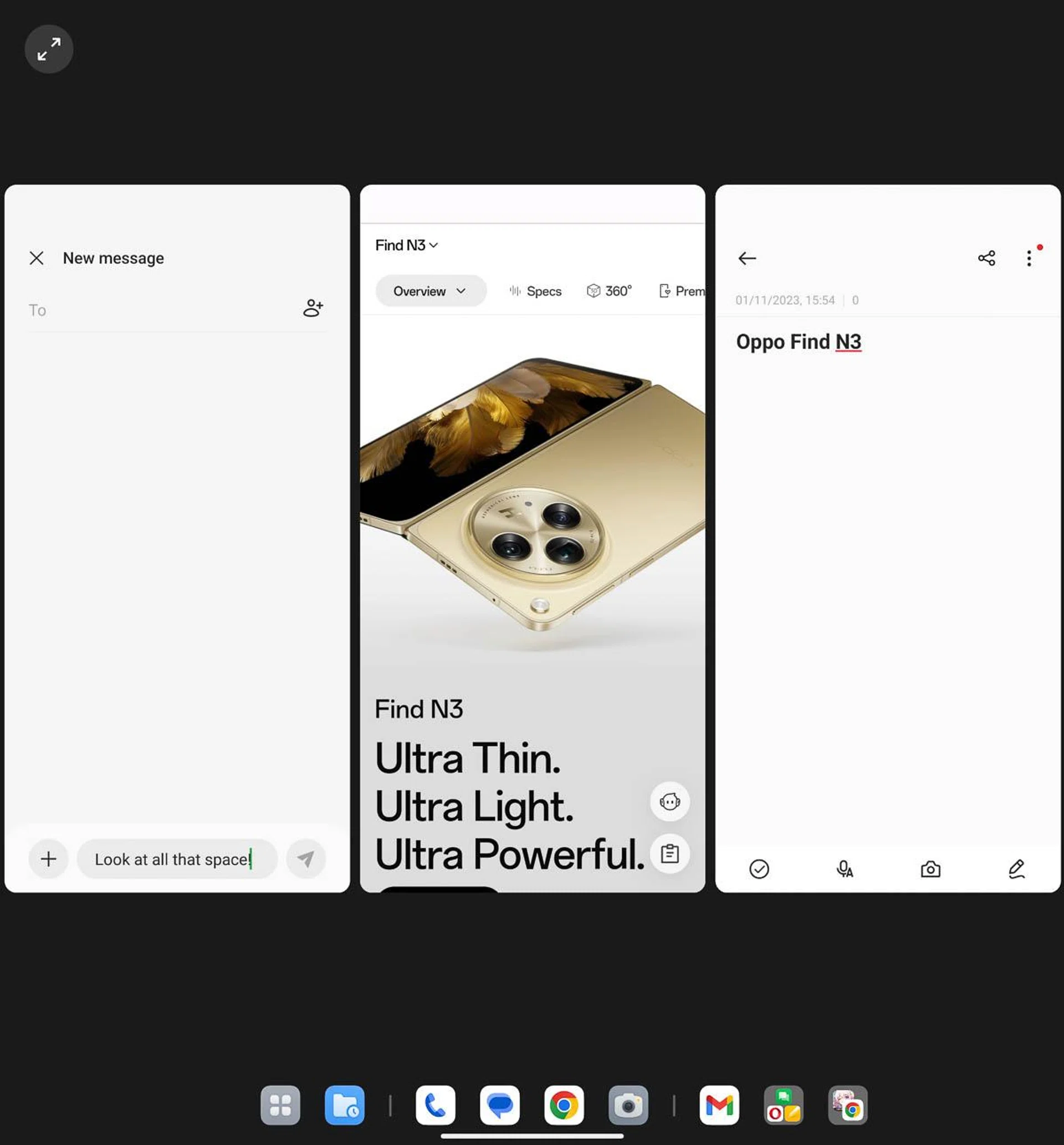Three apps all at once.