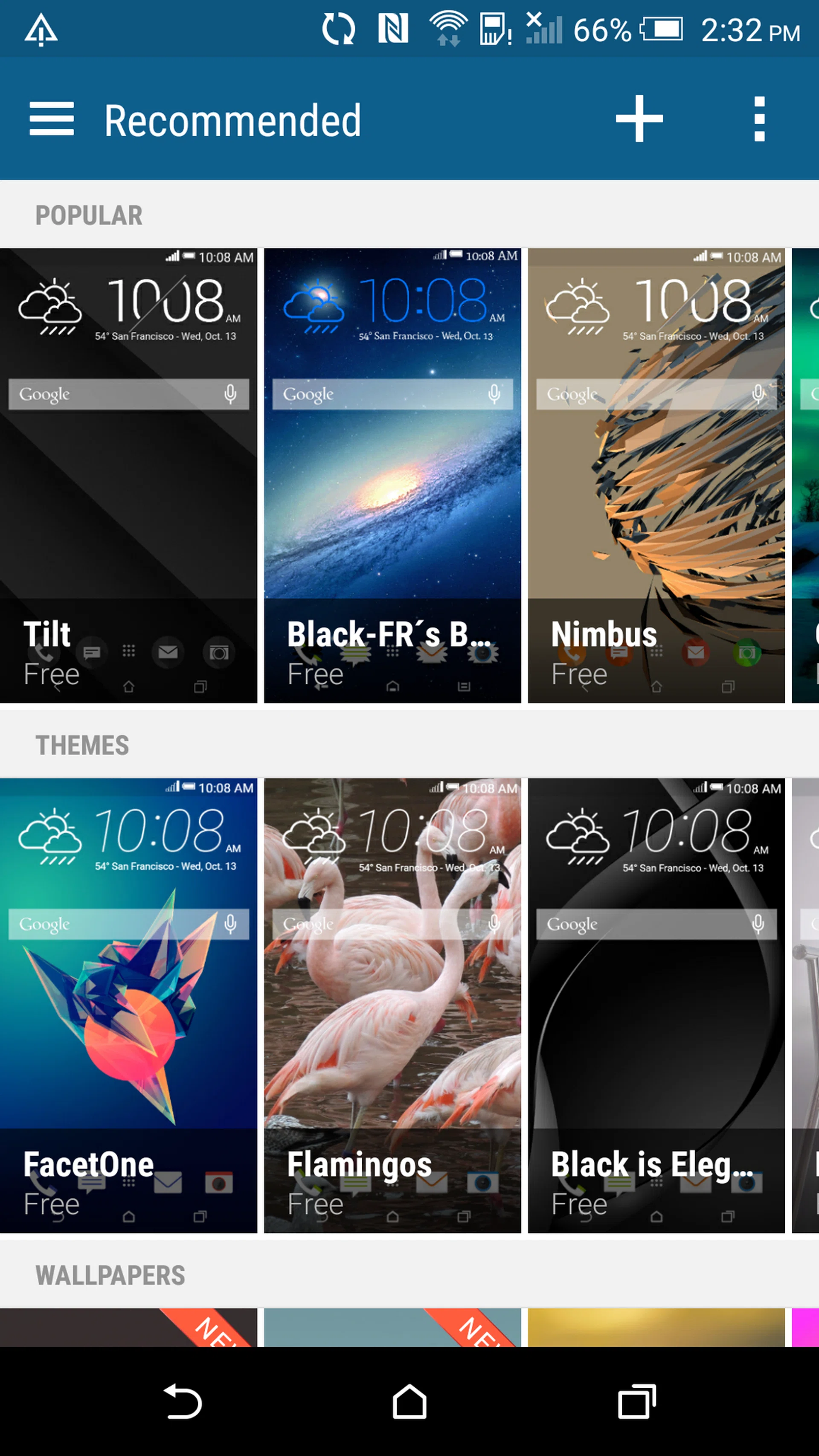 HTC's Theme store has a pretty decent selection of themes available.