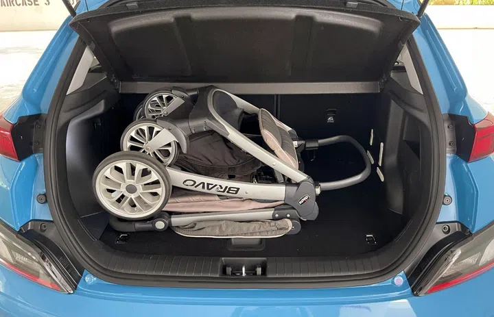 Boot space isn't the best. There's little space left if you have a large stroller.