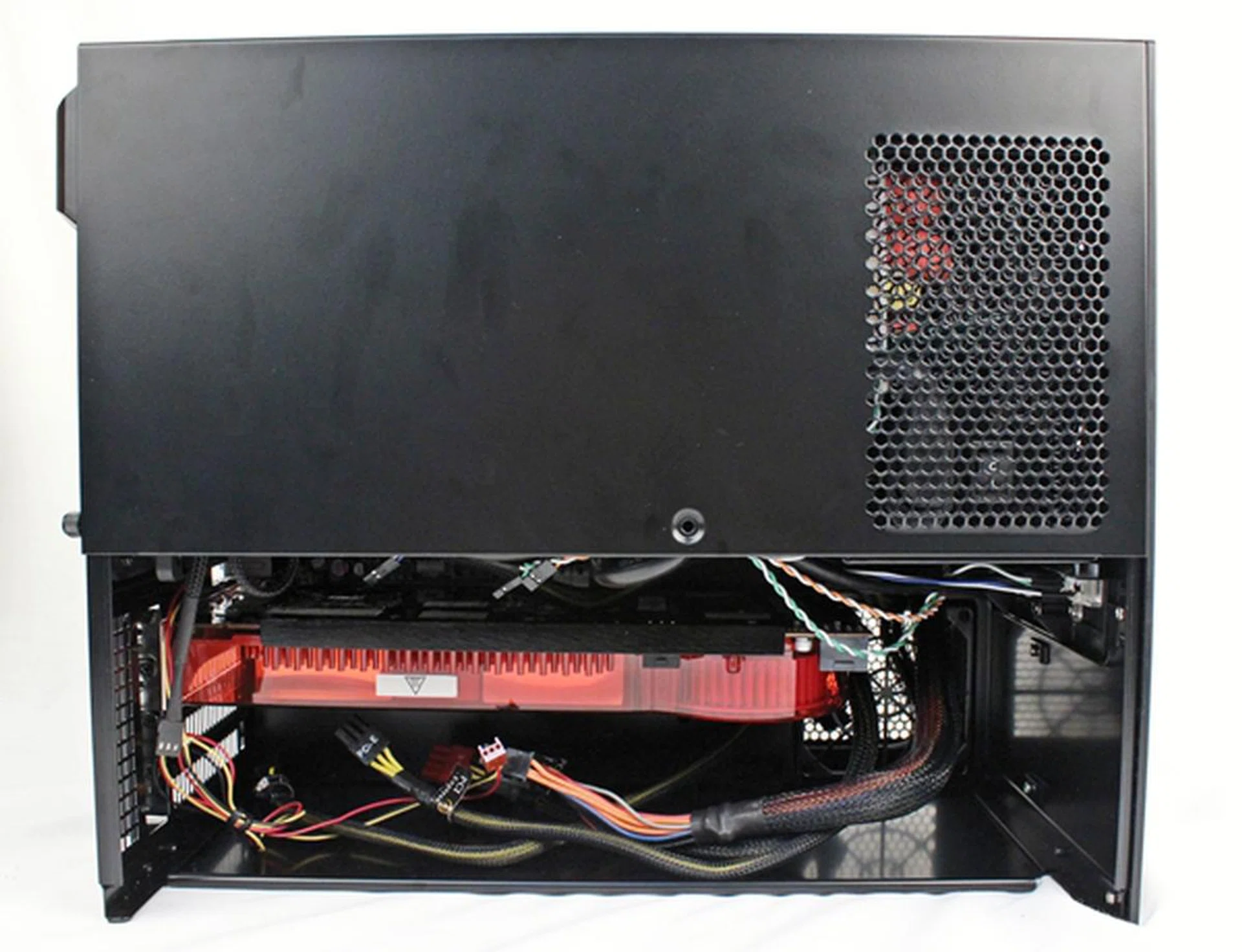 We installed the top panel only after more cable management efforts.