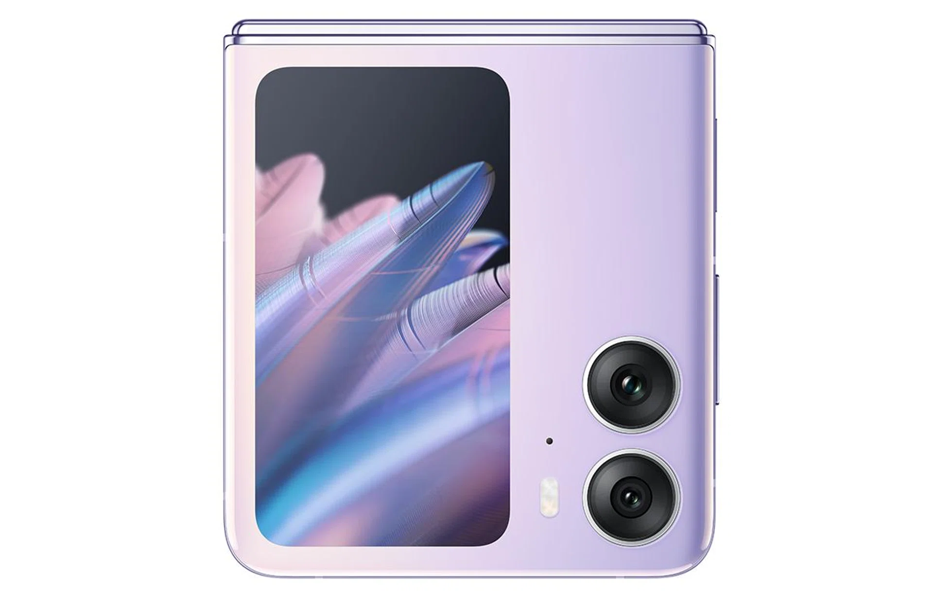 Oppo Find N2 Flip Cover Screen and dual rear cameras.