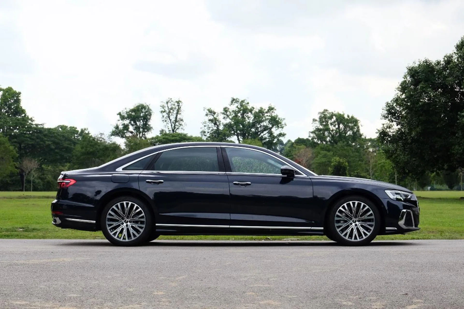 The "L" stands for long-wheelbase and, yes, the Audi A8 L is indeed very long.