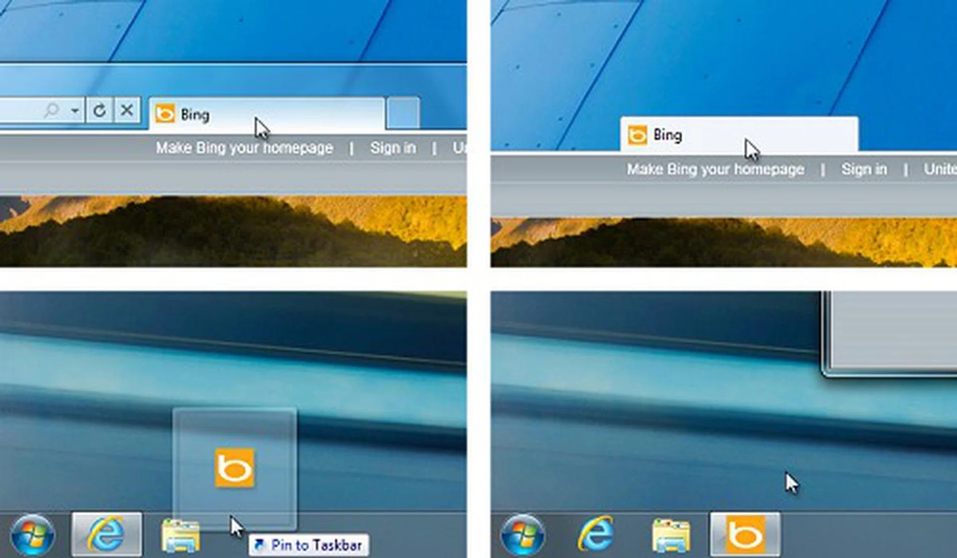 Here's how you pin a site.