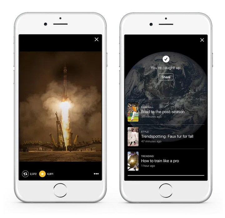 Watch videos relevant to the Moment, on top of getting live tweets.