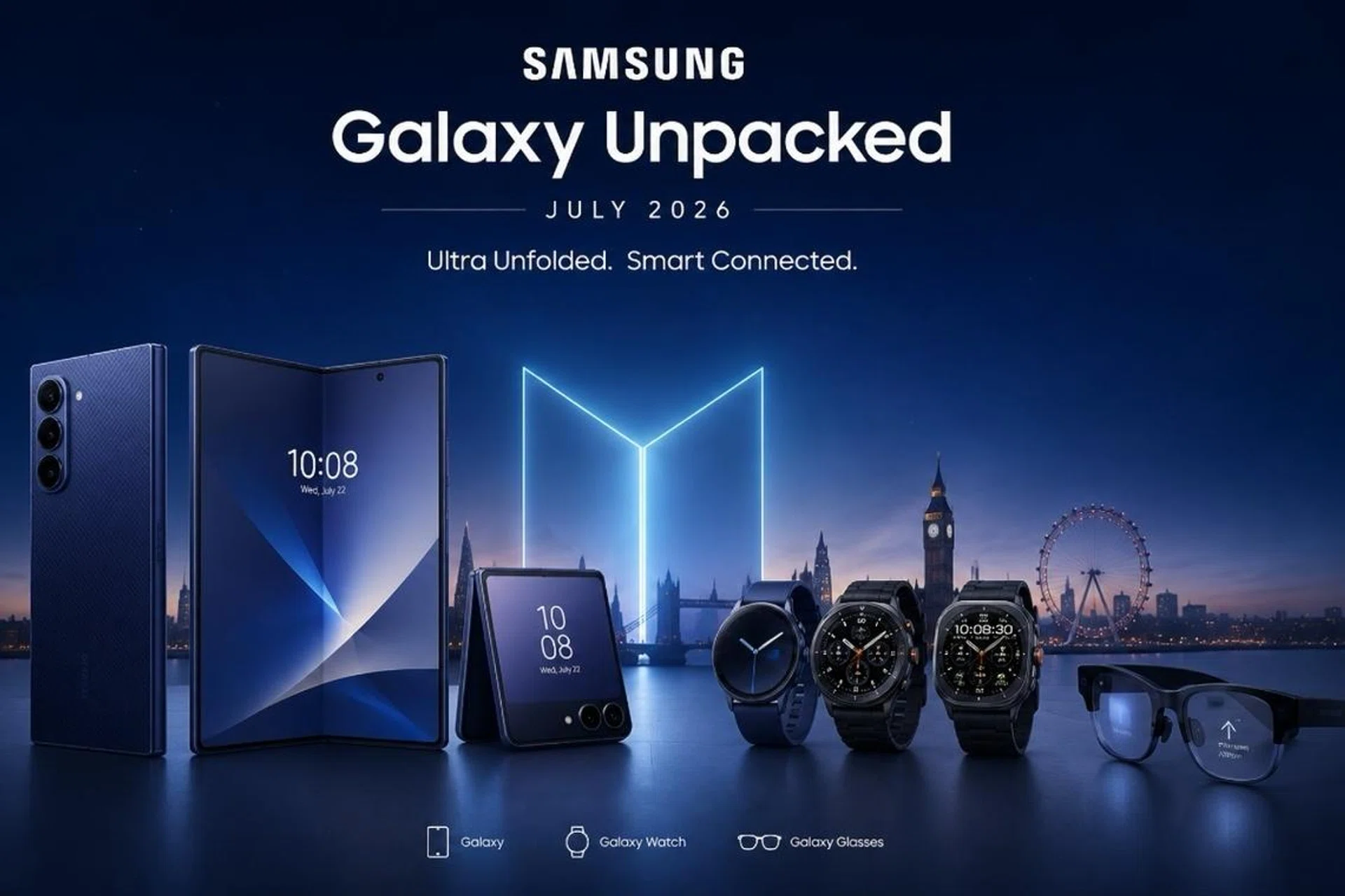 Concept render of the Samsung Galaxy Unpacked event.