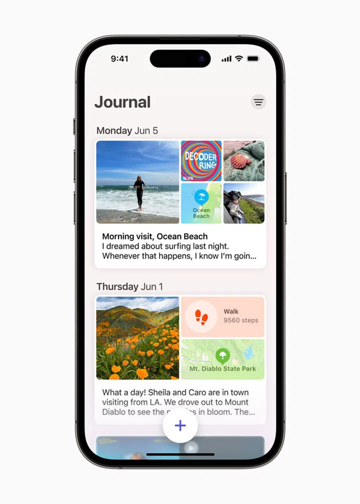The new wellness app for iOS 17, Journal.