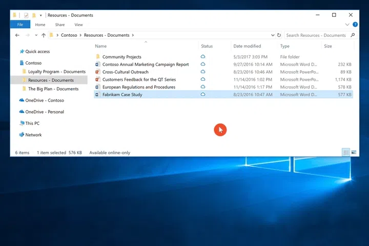 You can choose to always keep files on the disk.