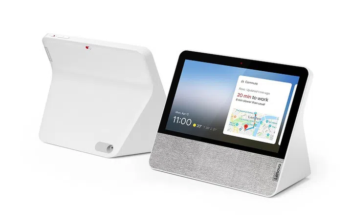 Lenovo Smart Display 7-inch front and back with white finish (Image source: Lenovo)