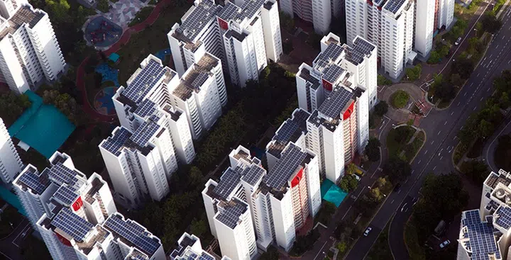 Apple Singapore is powered by solar panels spread out over Singapore. Image source: Apple.