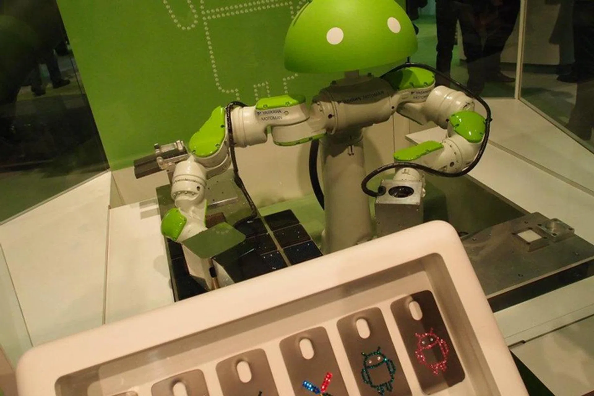 An actual Android robot. And right beside it, we have...