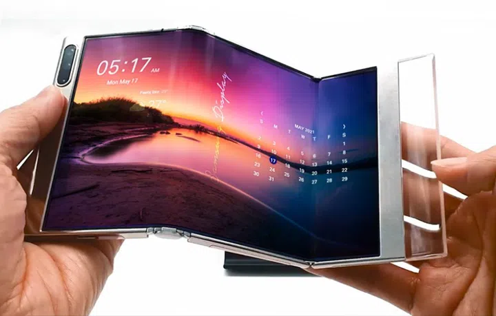 Samsung's new foldable display can fold at two points. <br>Image source: Samsung Display