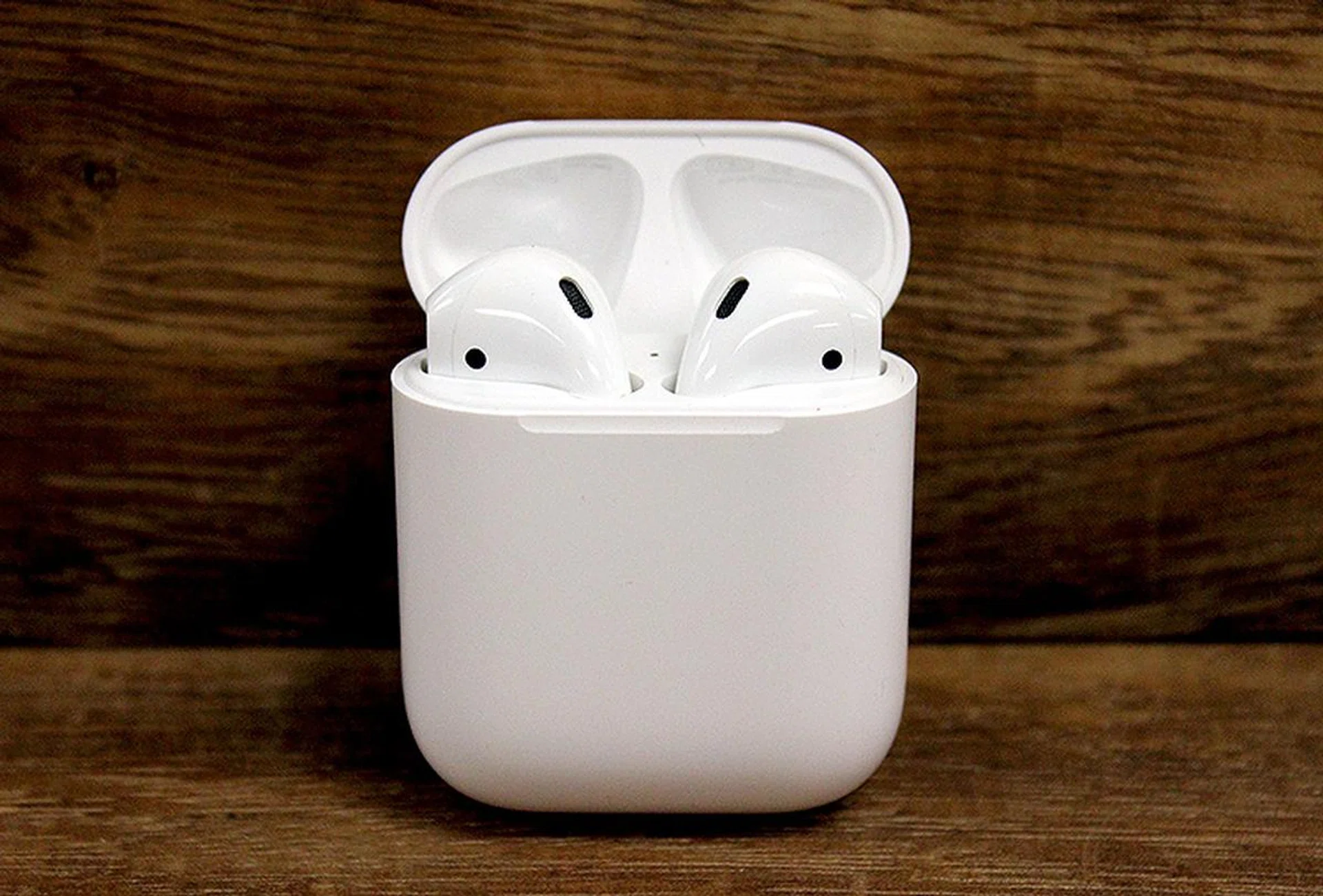 The AirPods come in a compact and convenient portable charging case.