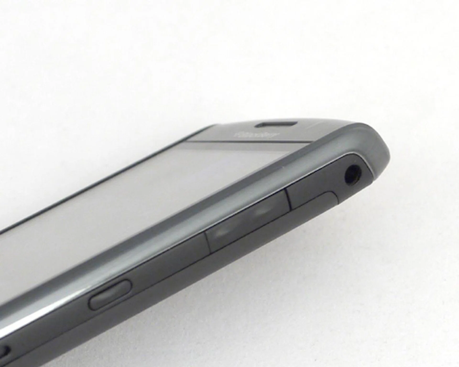 The 3.5mm audio port is now fully flushed with the device's side profile, unlike the Storm's slightly jutted out port. We were hoping for some multimedia buttons as seen on the BlackBerry Curve 8520, but alas, none was found on the Storm2.