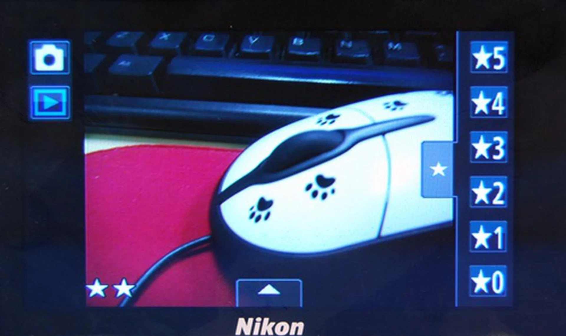 During image review, simply tap the tab with a star to bring up the rating menu. Then, press and hold your chosen rating and drag it onto the photo to rank it.