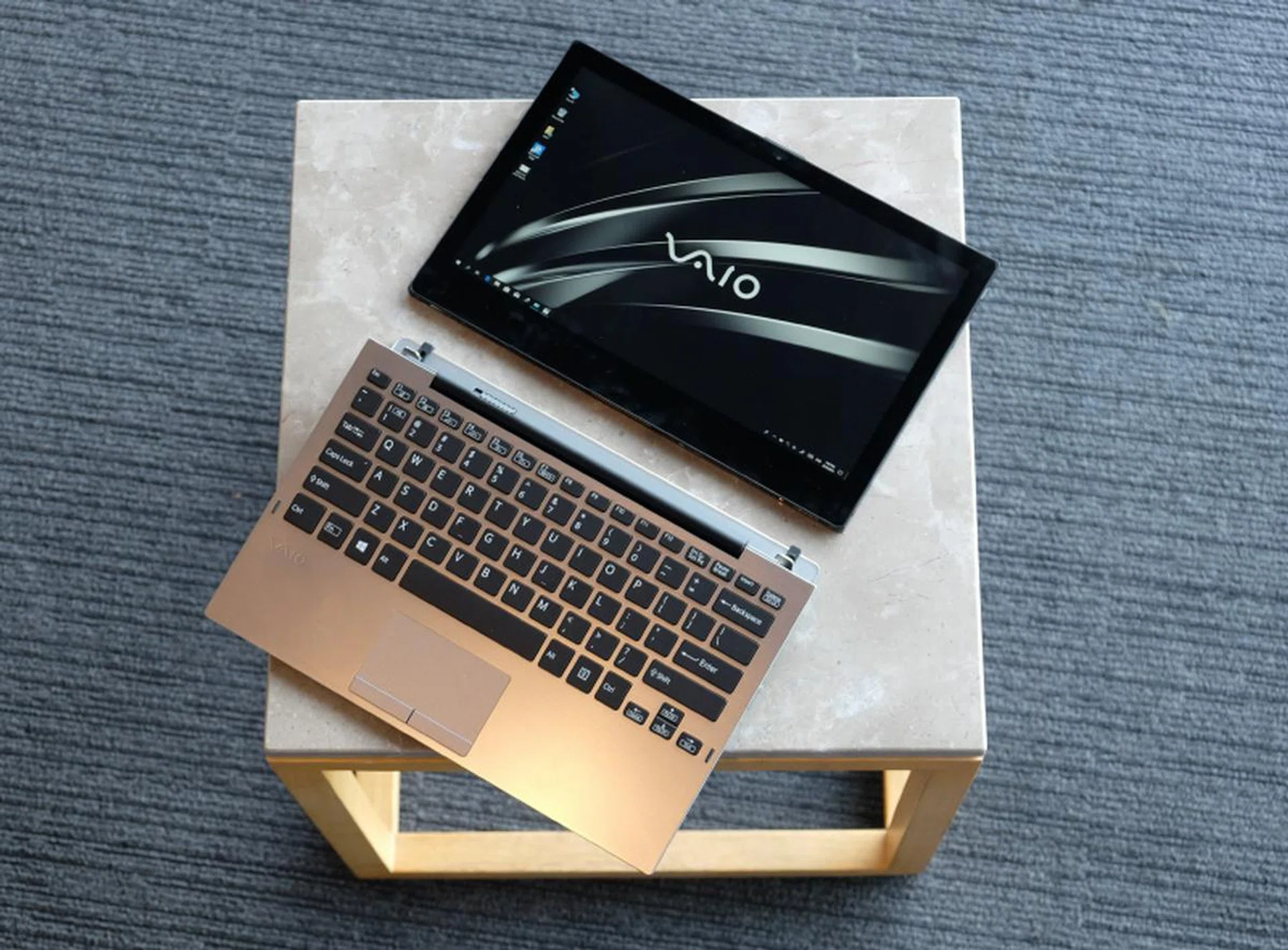 The Vaio A12 is a detachable notebook with a sturdy keyboard base.