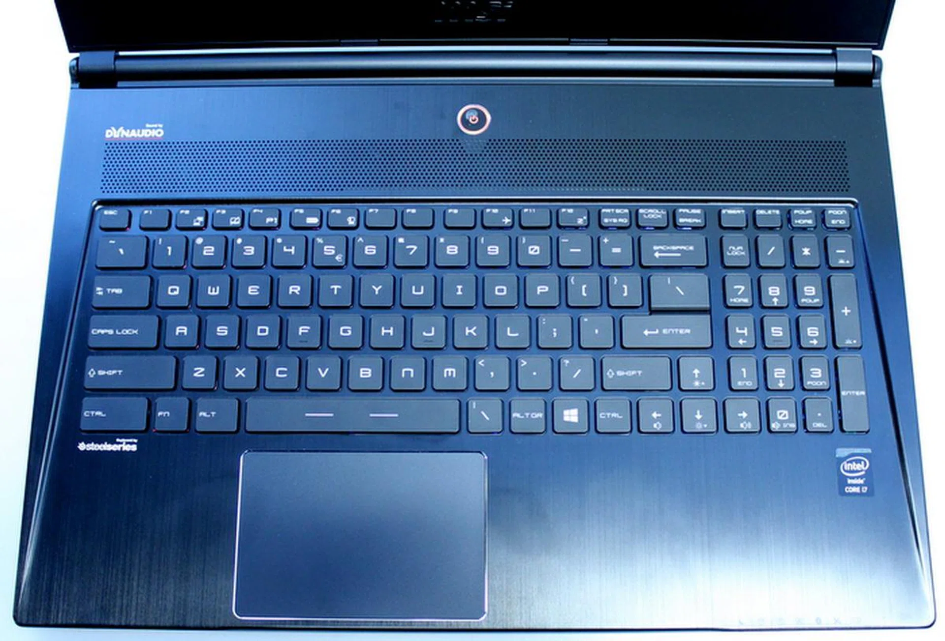 The chiclet-style keyboard is well spaced out. MSI has moved the Windows key to the right to prevent accidental key press when utilizing the WASD keys.