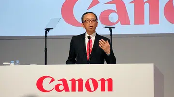 Hideki Ozawa, President of Canon Asia Marketing Group, announcing his aim of bringing in US$10 billion for Canon by 2020, through Asian markets.