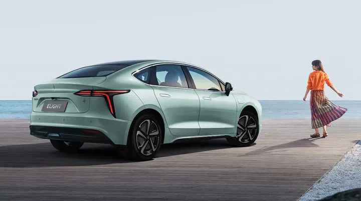 JMEV Elight electric sedan rear