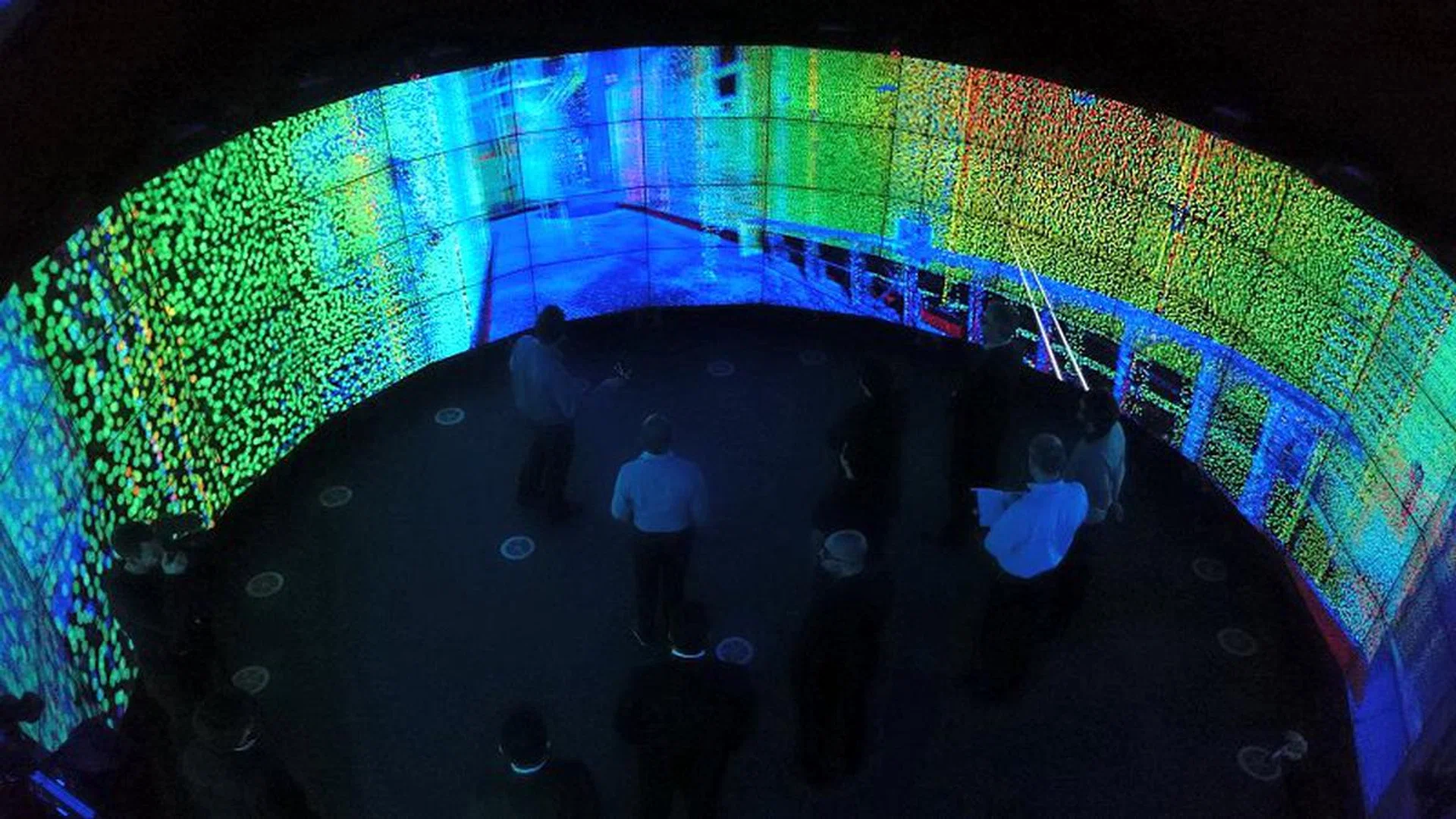 A Lidar (light detection and ranging) mapping demo walkthrough of a floor within a building.