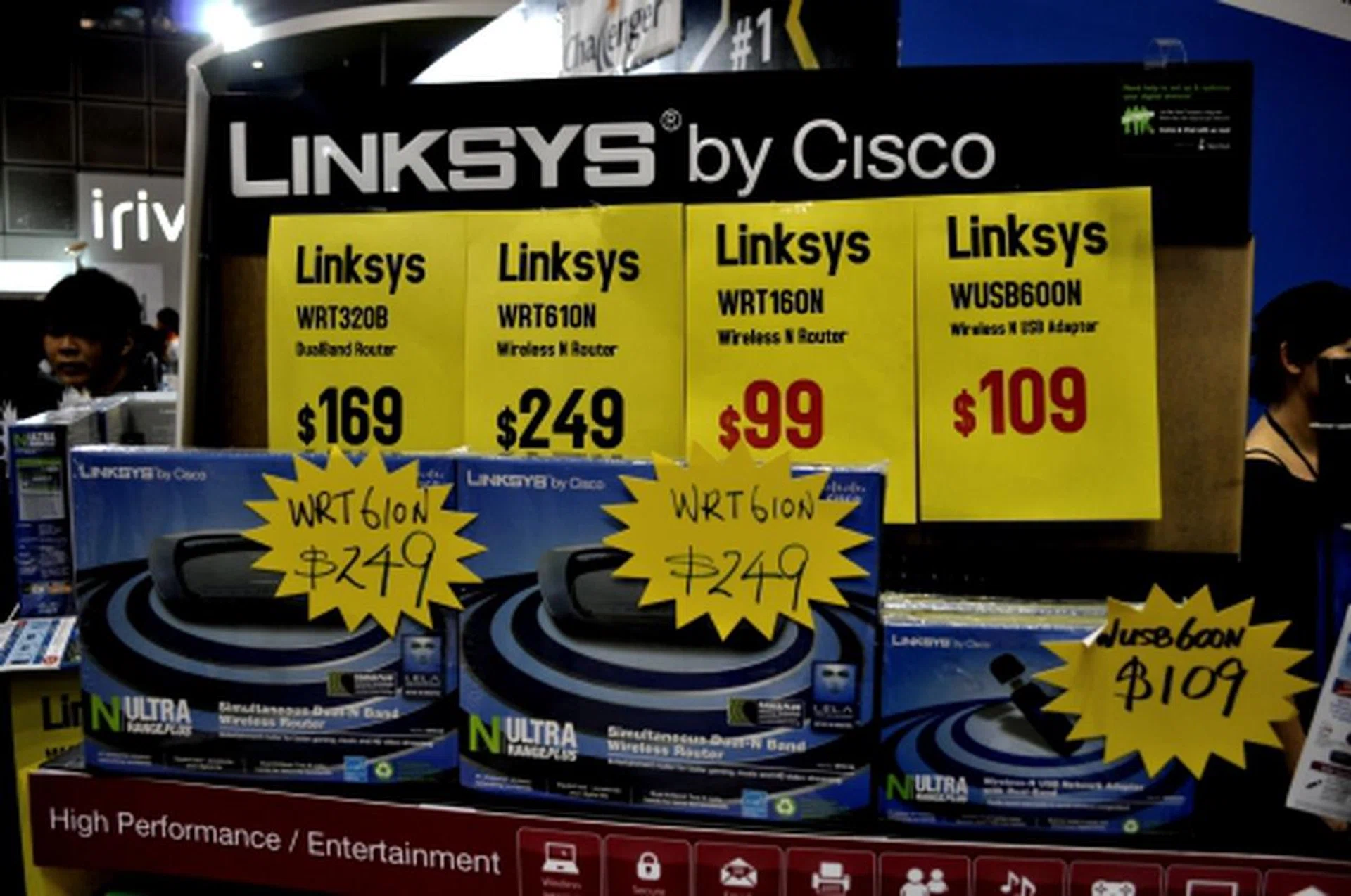 Competition is heating up here at Comex with vendors touting their dual-band N routers at very aggressive prices. The WRT-610N is going for just $249 at Cisco's booth. 