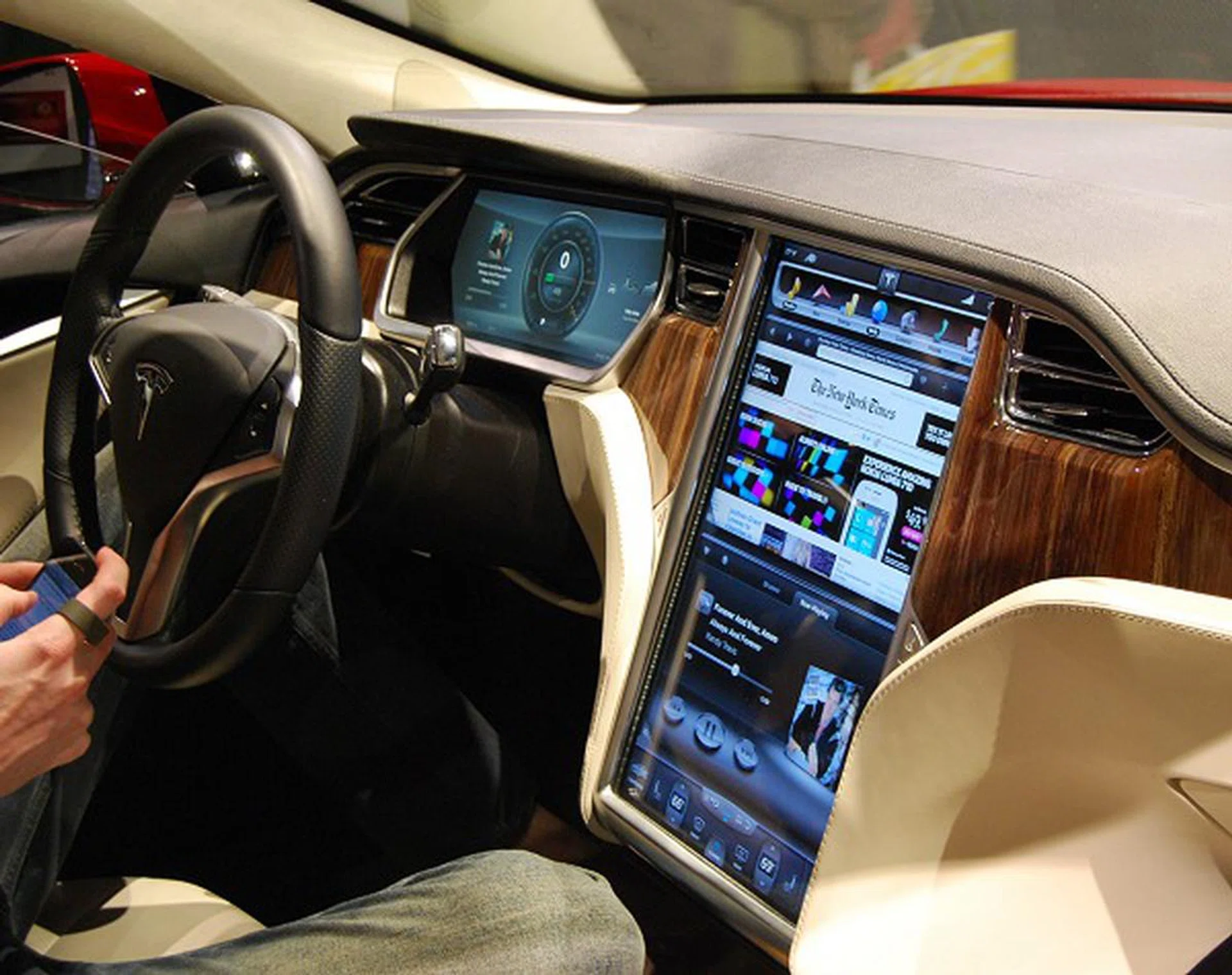Shown here is the dashboard and main console of the Tesla S super car. It uses dual Tegra processors to power the digital instrument cluster and the 17-inch touchscreen infotainment system respectively. Perhaps in another 10 years, this could become a norm across most cars.