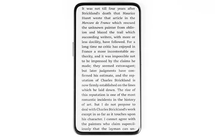 Oppo's innovation allows for clearer displayed text that's nearly indistinguishable from regular panels.