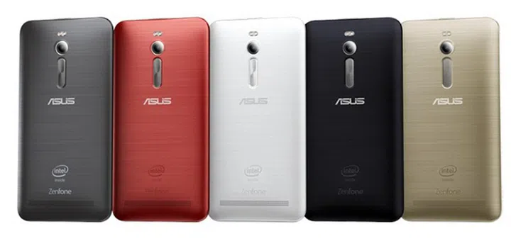 The ASUS ZenFone 2 is available in five colors: Glacier Gray, Osmium Black, Glamour Red, Ceramic White and Sheer Gold. <br> Image source: ASUS