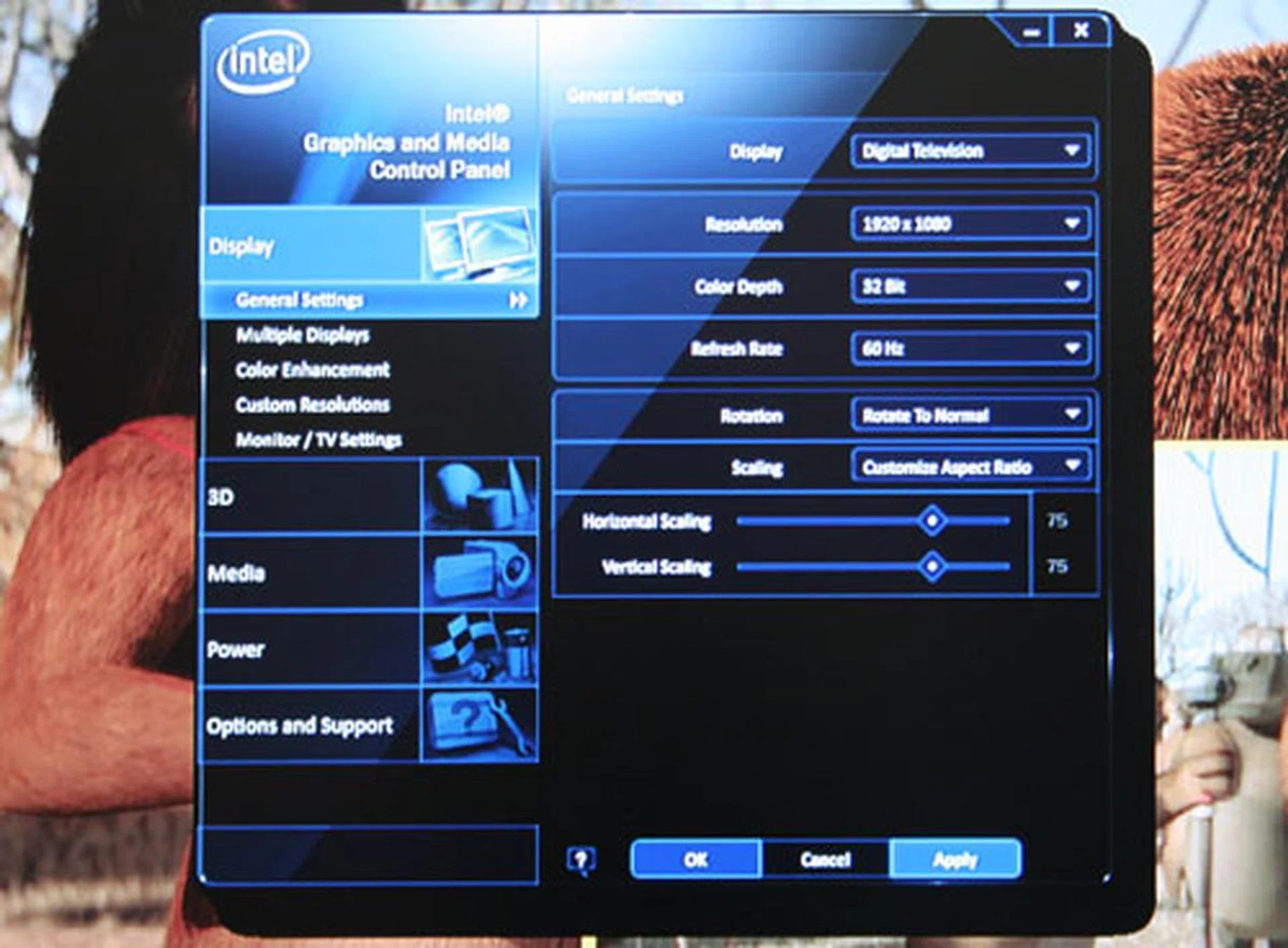 The new graphics control panel for Clarkdale.