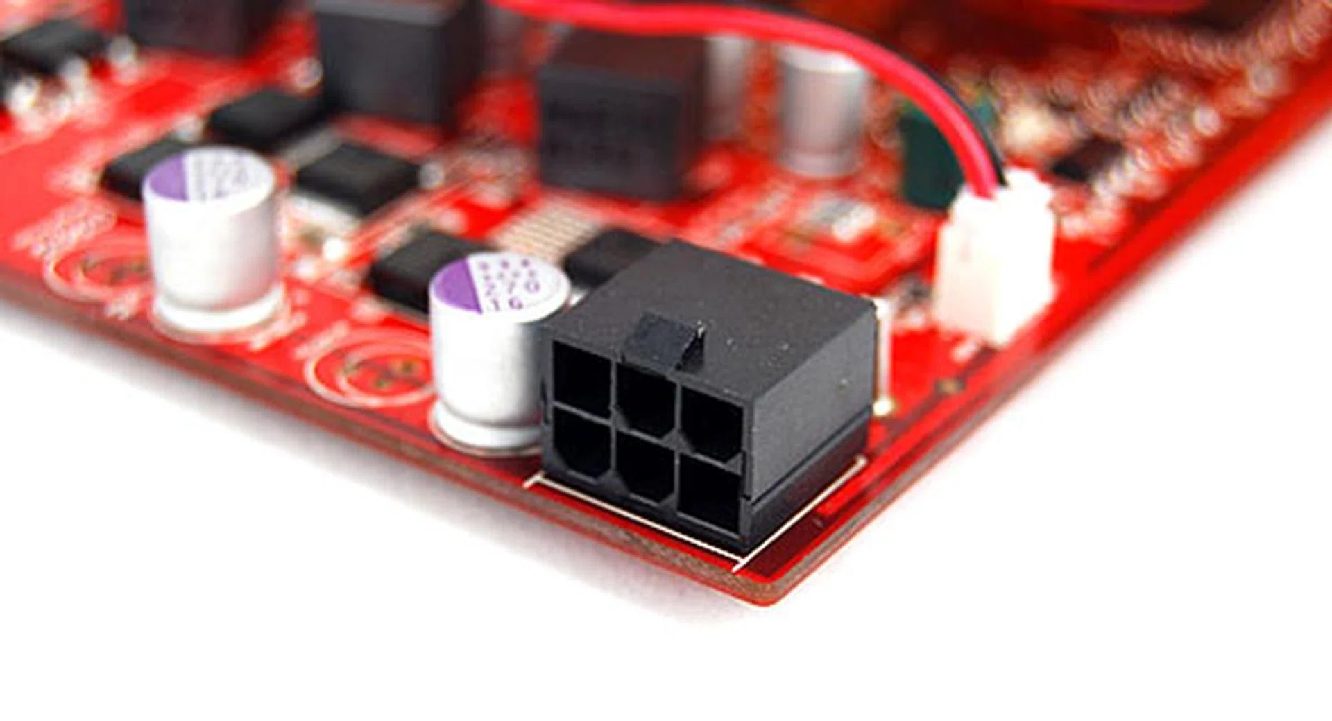 A single 6-pin PCIe power connector is required, as well as a PSU rated for at least 450W.