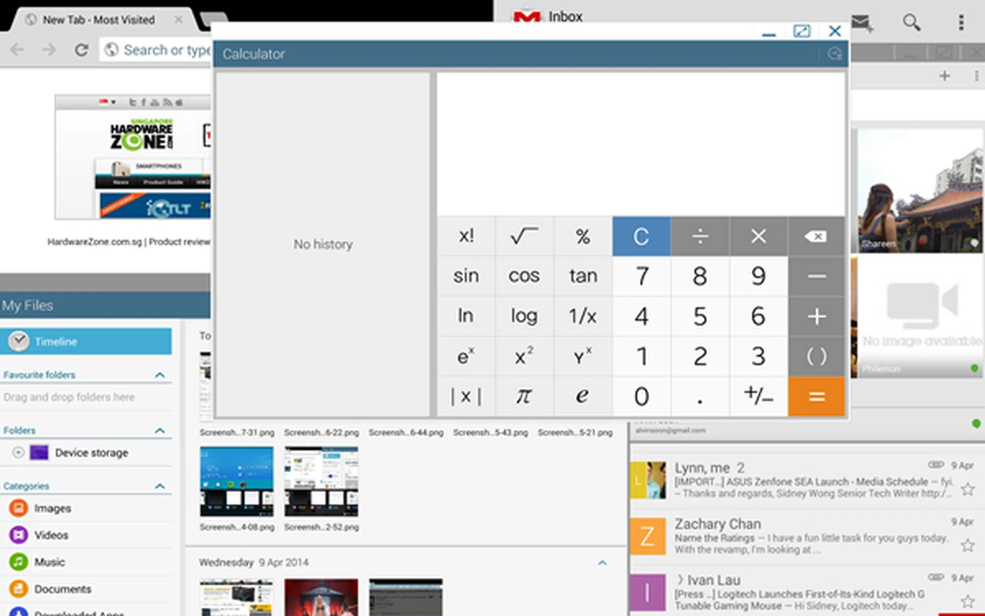 This is a little extreme, but we just want to show the extent of multitasking that is possible on the Samsung Galaxy Tab Pro 10.1.