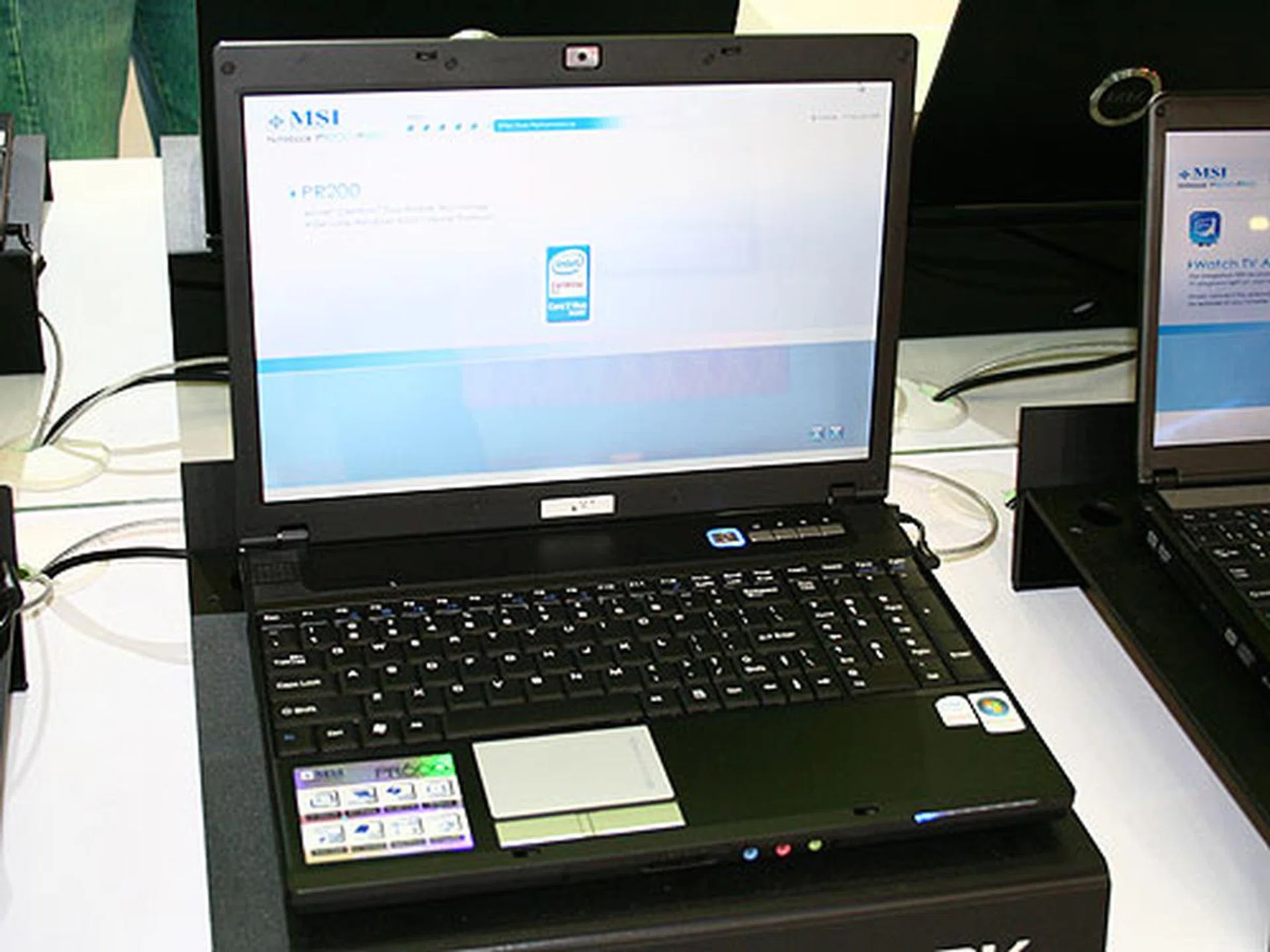  The PR600 is a full sized 15.4-inch wide screen notebook based on the Intel Centrino Duo technology. It is the latest Santa Rosa platform based on the Intel GM965/ICH8 chipset - which means it uses the chipset's integrated GMA X3100 graphics. It comes with a 1.3Mpixel webcam and it has a full size keyboard with a numeric keypad.  