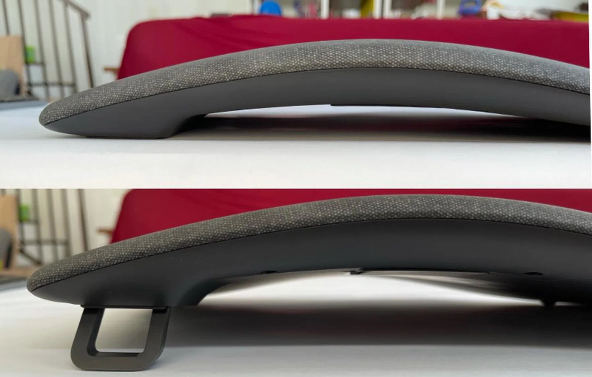 This shows how much higher the wrist rest can become once you engage the feet. 