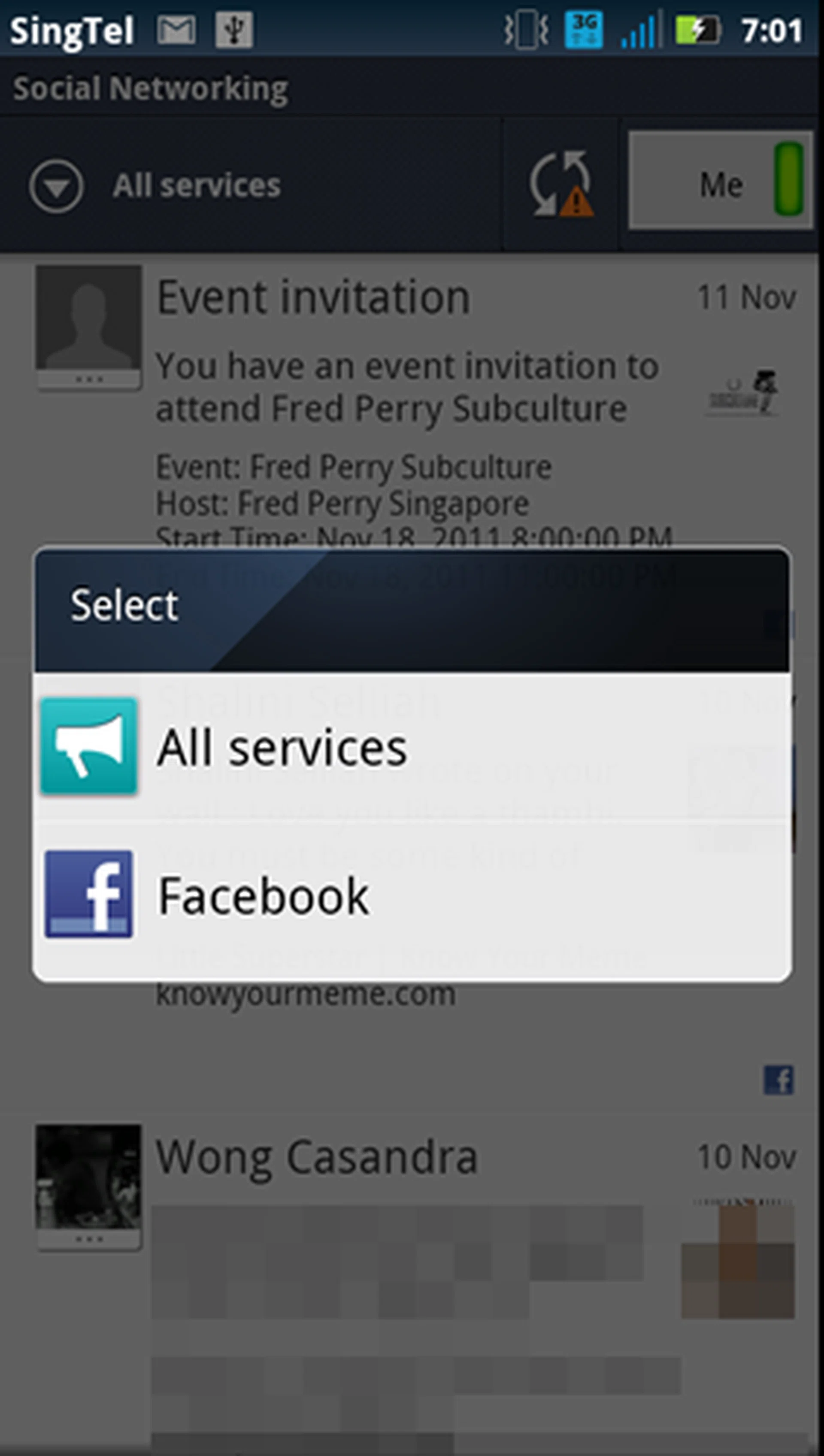 The preloaded Social Networking app can be synced with several social networking accounts like Flickr, LastFM, Twitter and LinkedIn.